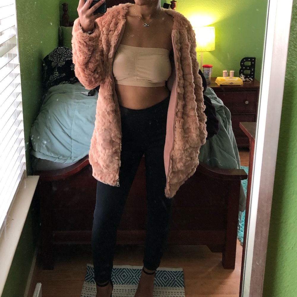 Forever 21 pink fur coat